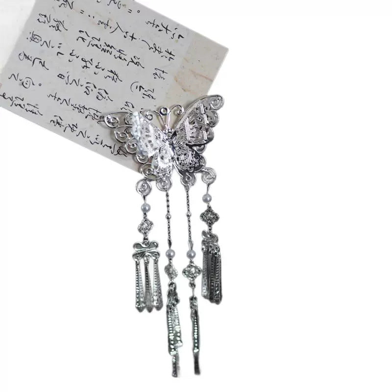 Hanfu Tassel Hairpin Butterfly Bell Clip Retro Wei Jin Style Accessory