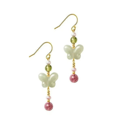 Chinese Style Butterfly Earrings — Hanfu Accessories Long Dangle Earrings