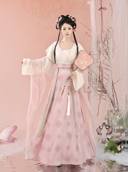 Tang Dynasty Hanfu Set — Beizi Shirt & Eight-Panel Waist Skirt