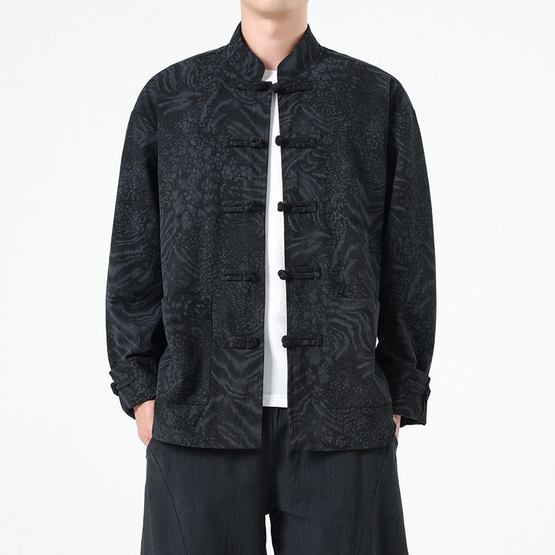 Mens Chinese Hanfu Tang Suit Retro Ancient Style National Top