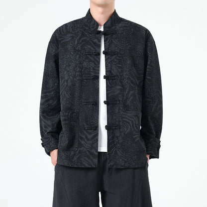 Mens Chinese Hanfu Tang Suit Retro Ancient Style National Top