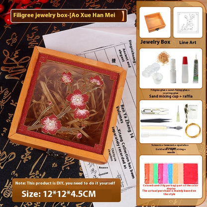 Handmade Cloisonné Enamel Jewelry Box DIY Kit — Chinese Style Craft Gift Set