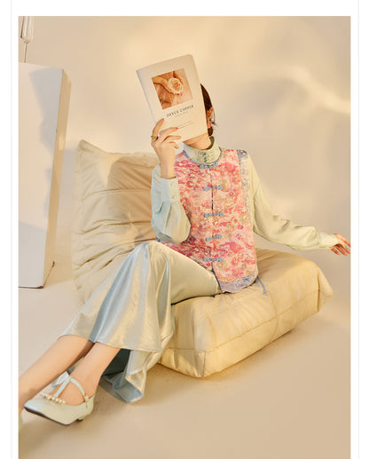 Jacquard Sequin Tank Top – Elegant National Style Women's Wear