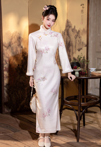 High-End Chinese Qipao – Gorgeous Winter Dress for Women