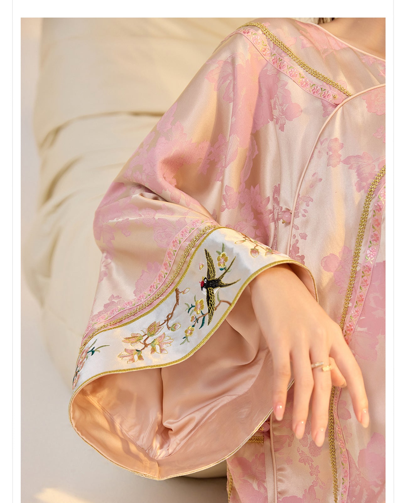 Elegant Jacquard Rayon Shirt New Chinese Style Loose Top