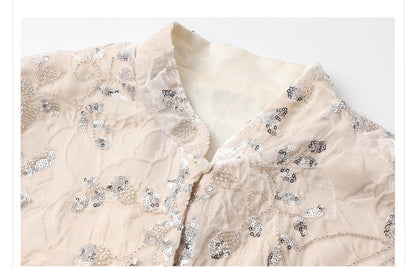 2026 Spring New Chinese Beaded Rayon Elegant Youthful Jacket