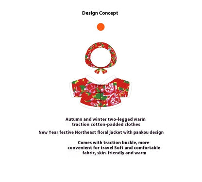 Retro Northeast Floral Coat Two-Leg Pet Clothes for Cats & Dogs