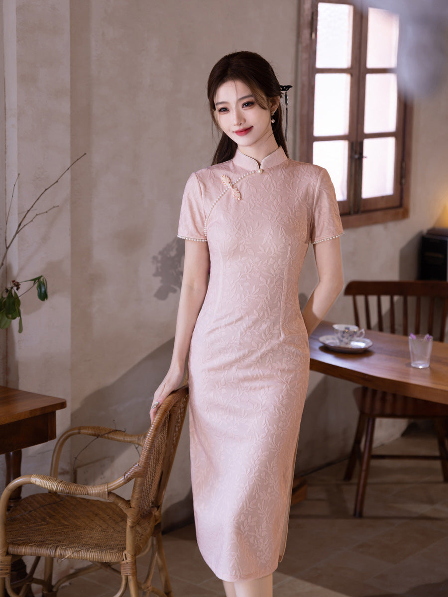 Yellow Cheongsam 2025 – Summer Petite Elegant Daily Dress