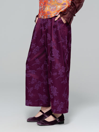 High-End Elegant Jacquard Slimming Loose Pants for Women