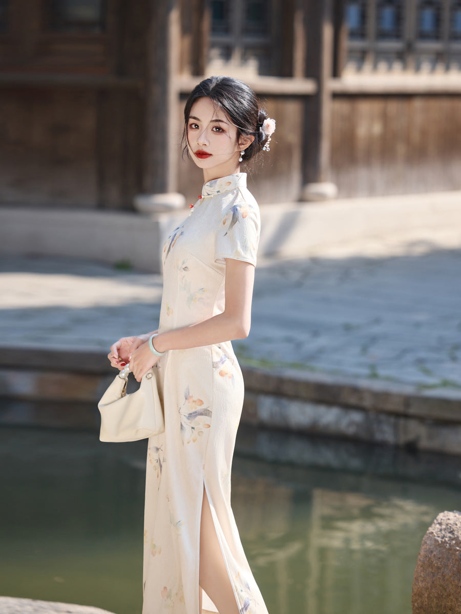 New Chinese Style Cheongsam – High-End Slim Fit Daily Dress