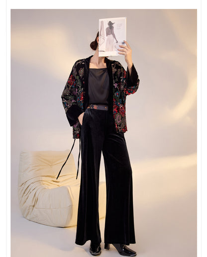 High-End New Chinese Style Embroidered Sequin Coat | Elegant National Top