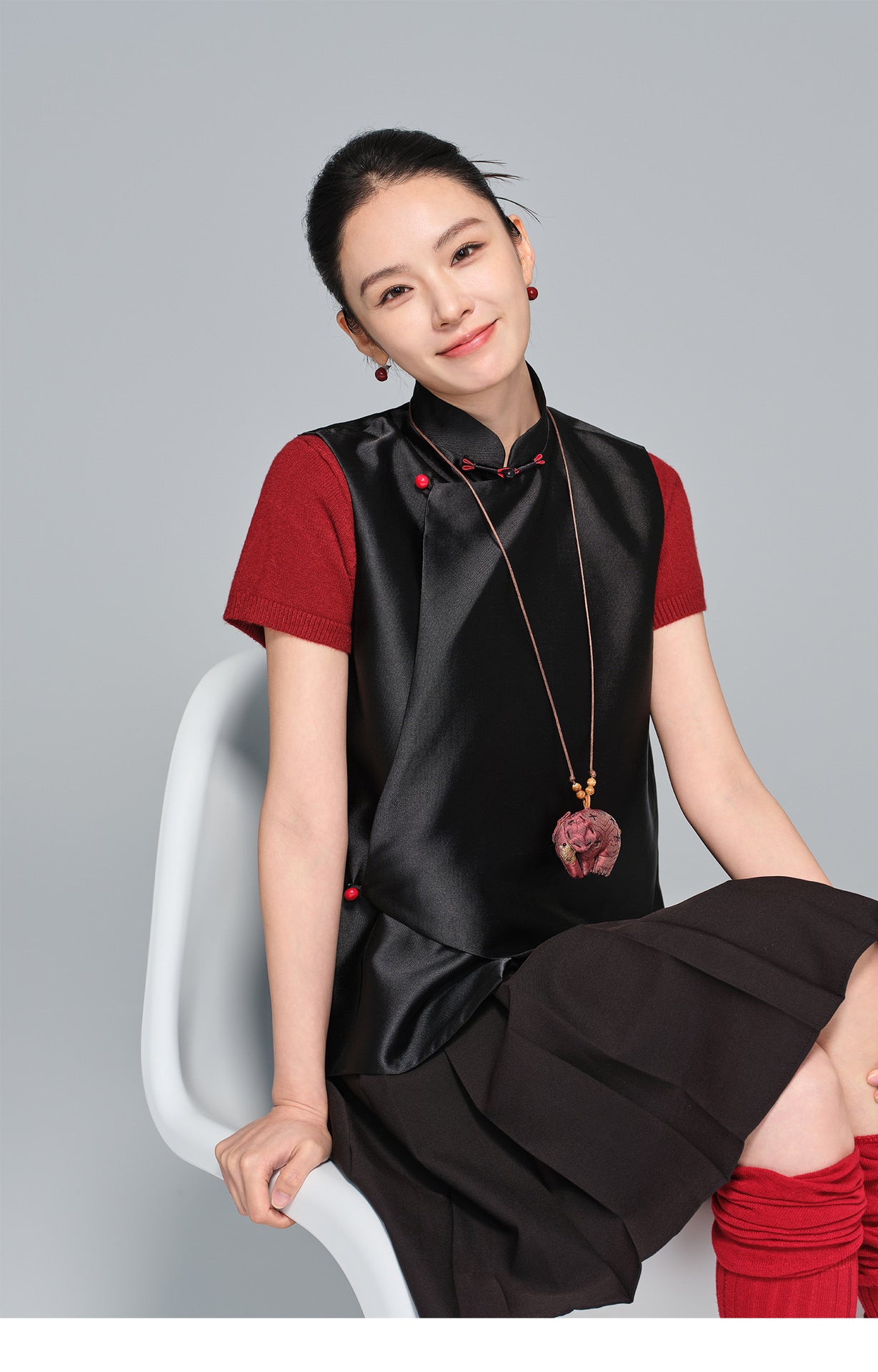Elegant Stand Collar Layered Vest