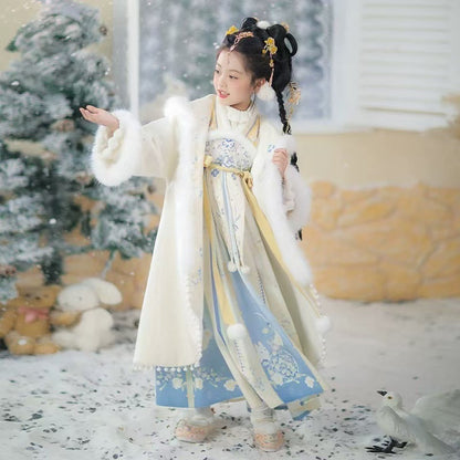 Children’s Winter Hanfu | Thickened Tang Suit New Year Outfit for Girls