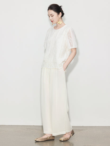 Elegant High-Waist Wide-Leg Summer Pants