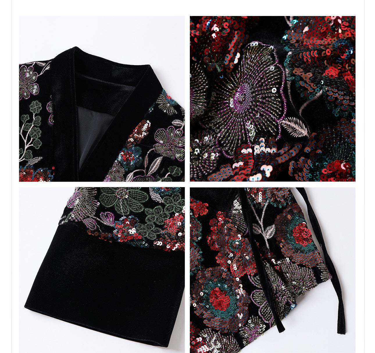 High-End New Chinese Style Embroidered Sequin Coat | Elegant National Top