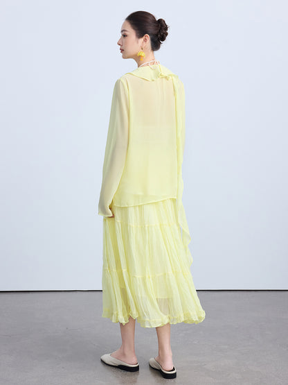 Chic Elastic Waist Patchwork Half Skirt for Women