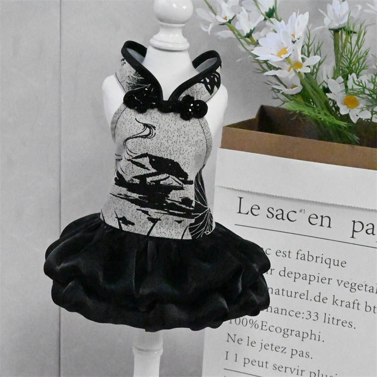 Chinese Style Pet Cheongsam Princess Style Tang Suit Dog Cat Dress Teddy Bichon Clothes