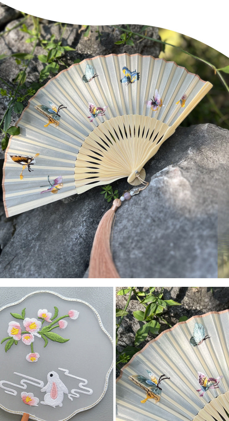 Handmade Suzhou Embroidery Folding Fan — Chinese Style Craft Gift