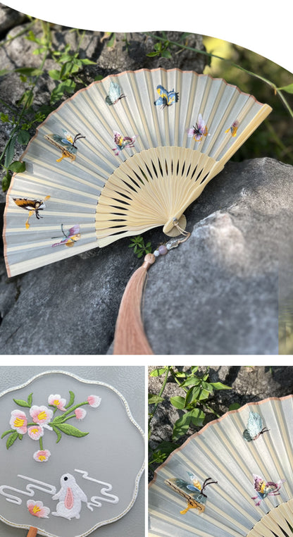 Handmade Suzhou Embroidery Folding Fan — Chinese Style Craft Gift