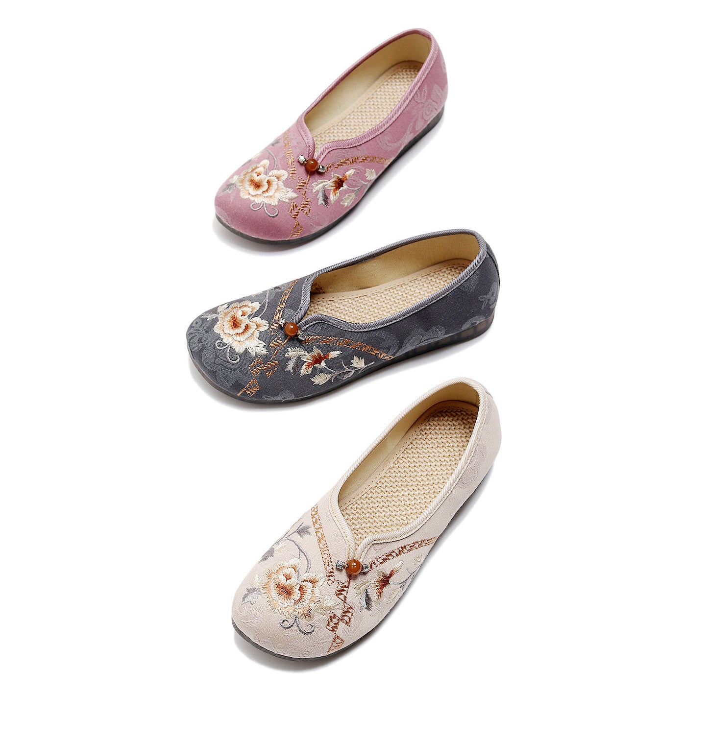 Old Beijing Style Women’s Flats — Retro Embroidered Costume Shoes
