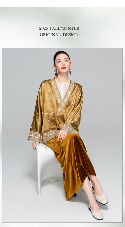 High-End Butterfly Embroidered Outerwear for Women