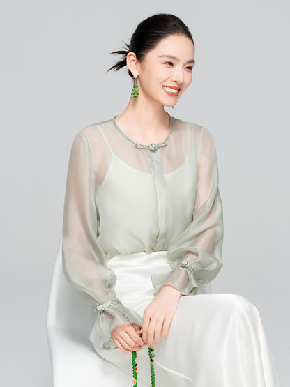 Lightweight Autumn Casual Round Neck Shirt for Women