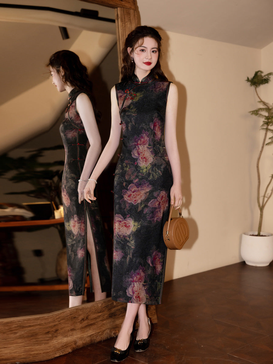 Exquisite Waist-Cinching Qipao – Elegant Everyday Wear Dress