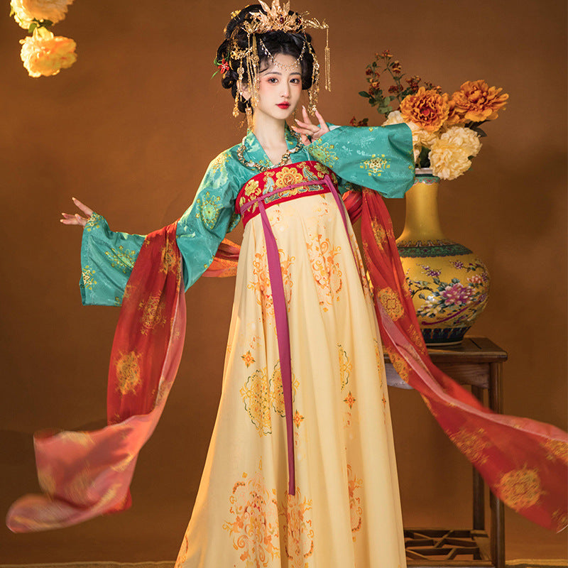 Oriental Ancient Hanfu Set — Spring Flowing Hezi Skirt Outfit
