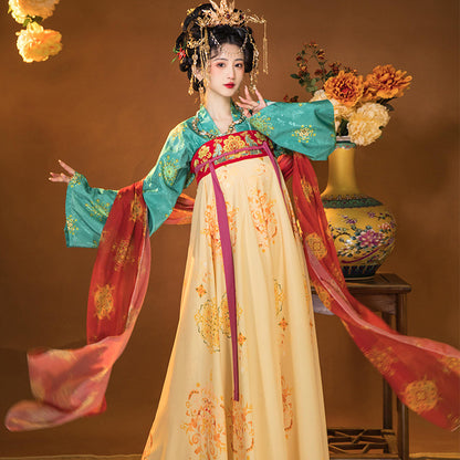 Oriental Ancient Hanfu Set — Spring Flowing Hezi Skirt Outfit
