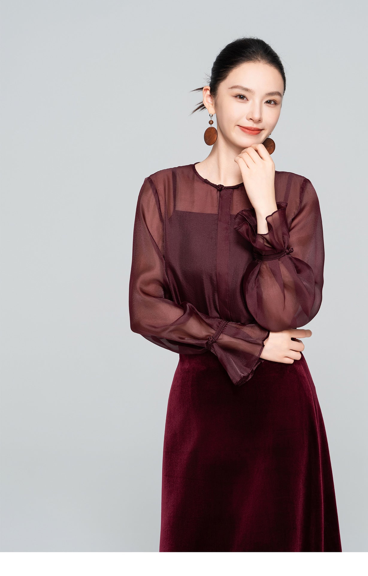 High-End Lightweight Flared Sleeve Blouse for Women