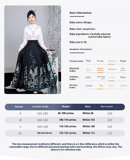 Ming Dynasty Hanfu Set — High Collar Shirt and Horse Face Skirt