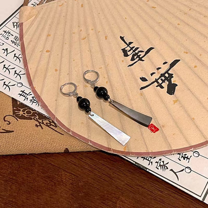 Long Black Earrings for Women — Ancient Style Chinese Ink Painting Earrings