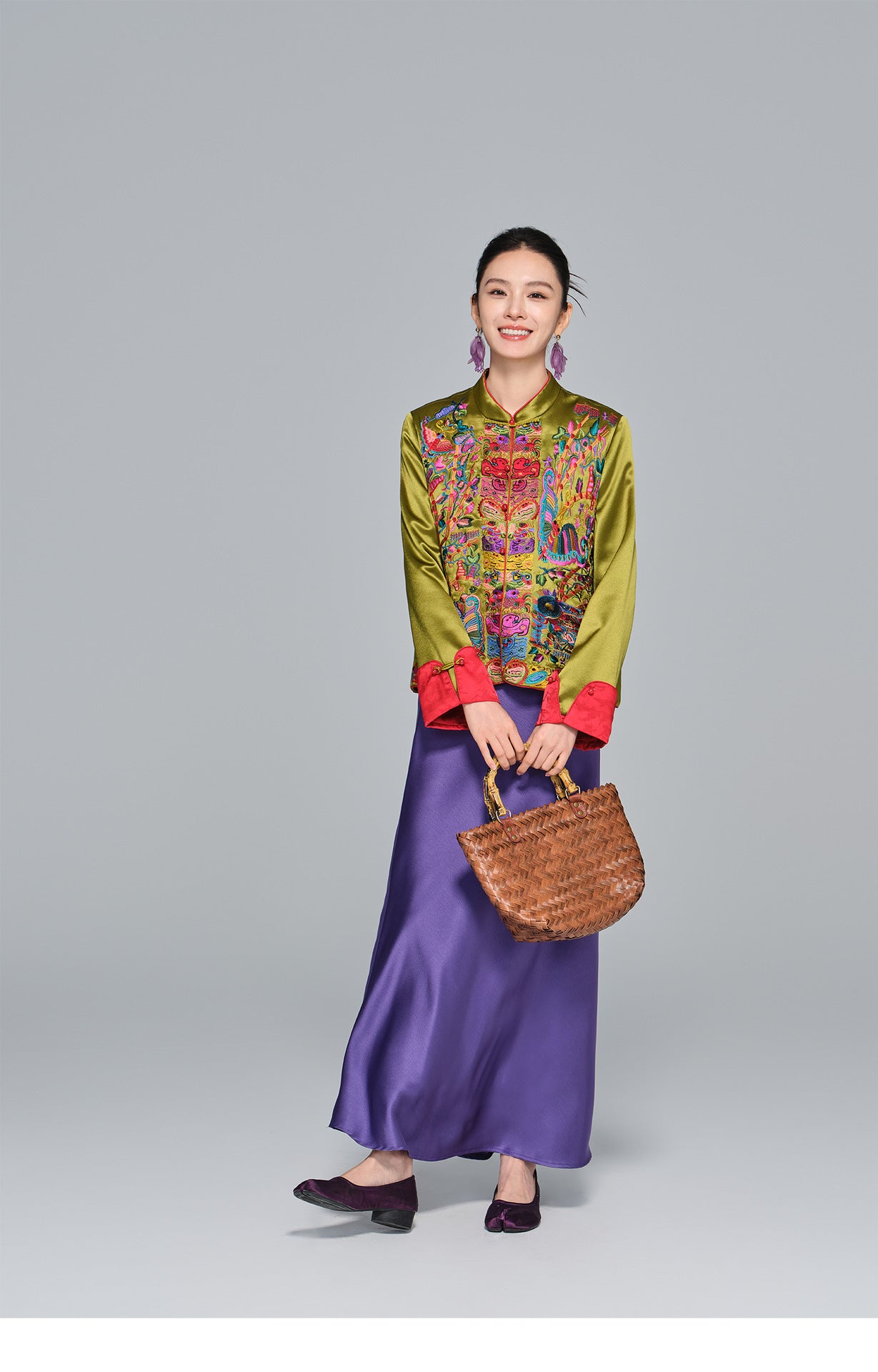 Stylish Embroidered Acetate Jacket