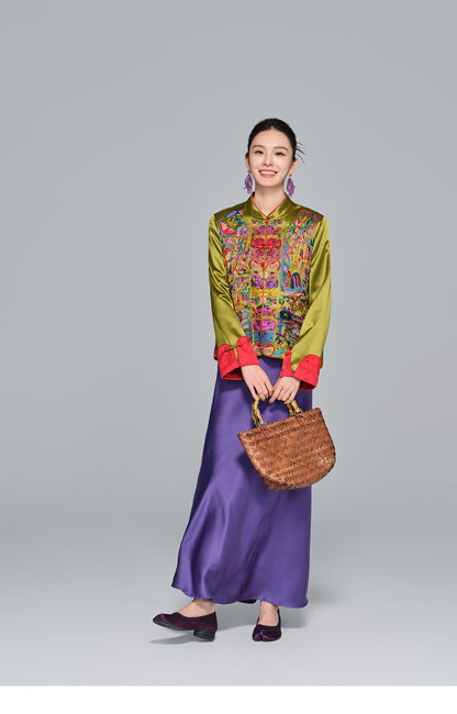 Stylish Embroidered Acetate Jacket