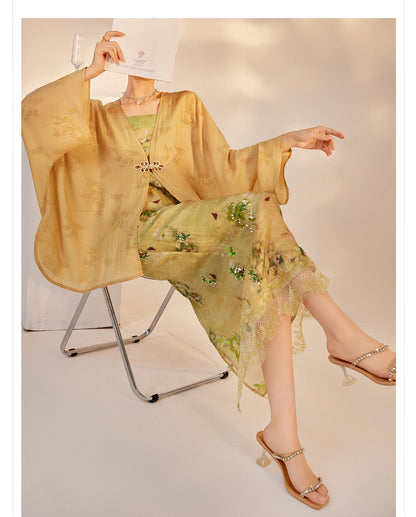 Elegant New Chinese Style High-End Women's Long Sleeve Loose Coat