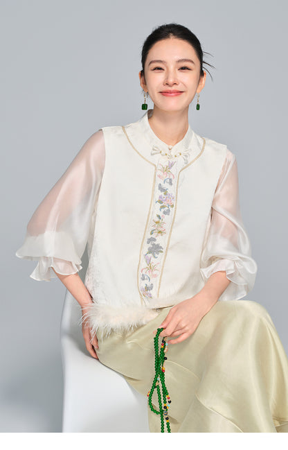 Stylish Embroidered Women's Vest