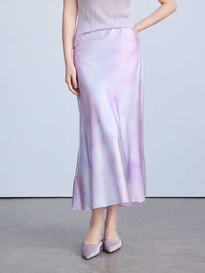 Chic High-End Silk Gradient Half Skirt for Women