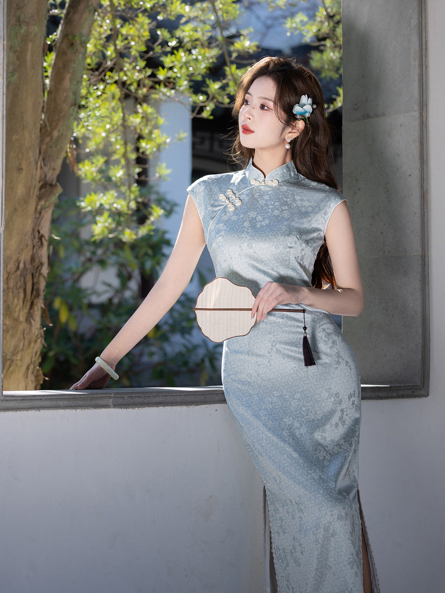 Elegant Sleeveless Cheongsam – Youth Retro High-End Dress