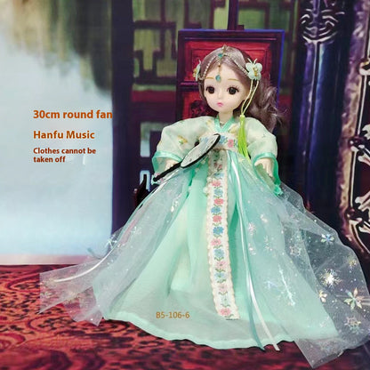 Ancient Style Hanfu Music Multi-Joint Cute Baby Light Singing Doll Figurine Girl Gift Children's Toy