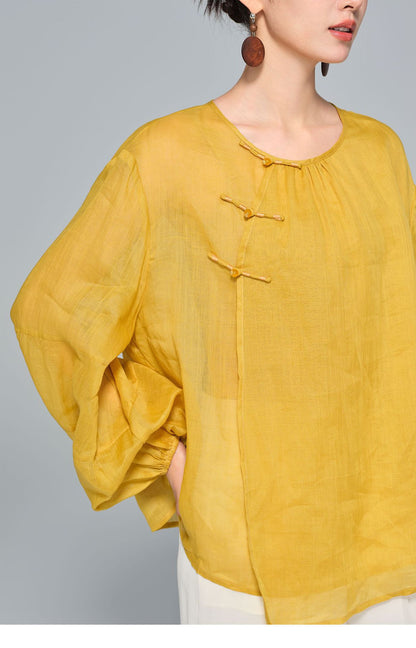Stylish Loose Linen Women's Top