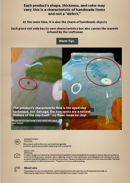 Jingdezhen Handmade Ceramic Vase — Oil Painting Style Small Home Decor