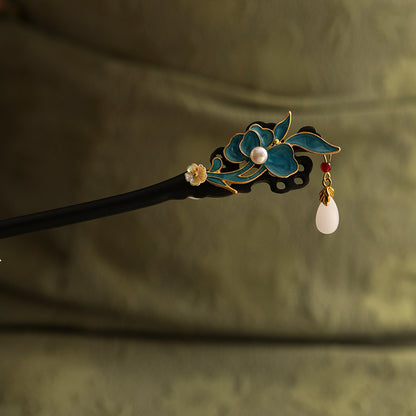 Pure Handmade Ebony Hairpin Women Ancient Style Daily Hair Bun Accessory