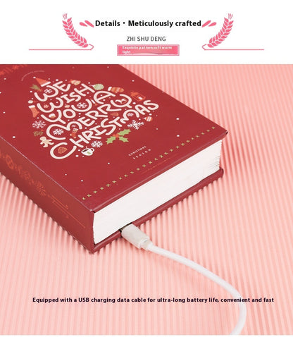 Creative 3D Night Light Foldable Fan Book Lamp for Bedroom