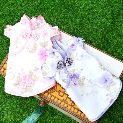 New Chinese Style Pet Cheongsam for Cats and Dogs Spring Summer