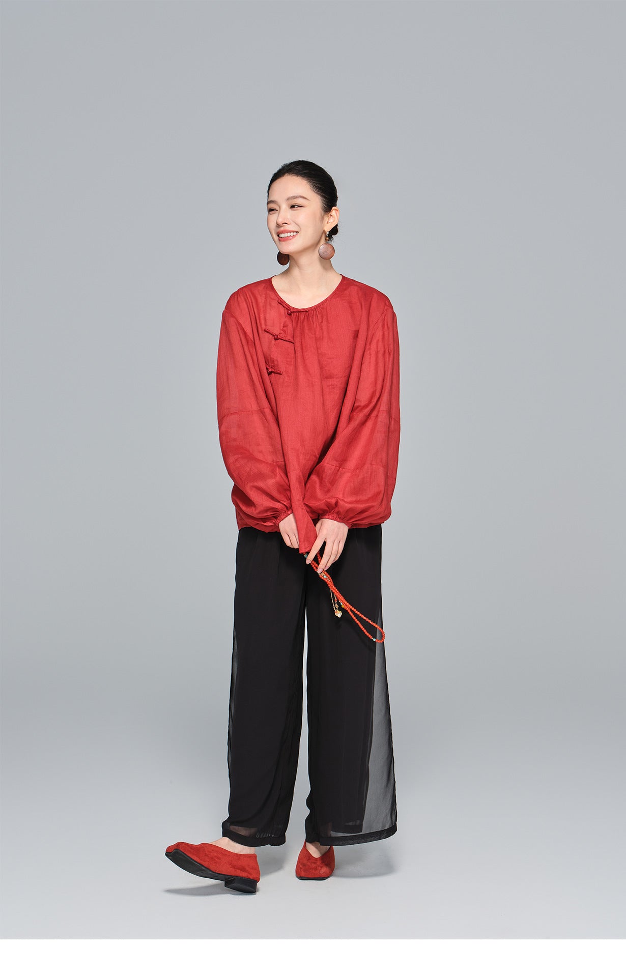 High-End Elegant Wide-Leg Pants, Flowing Design