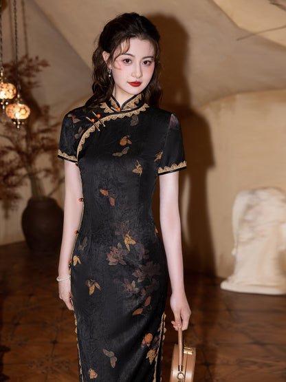 Black Dream Cheongsam – Youth High-End Slim Fit Dress