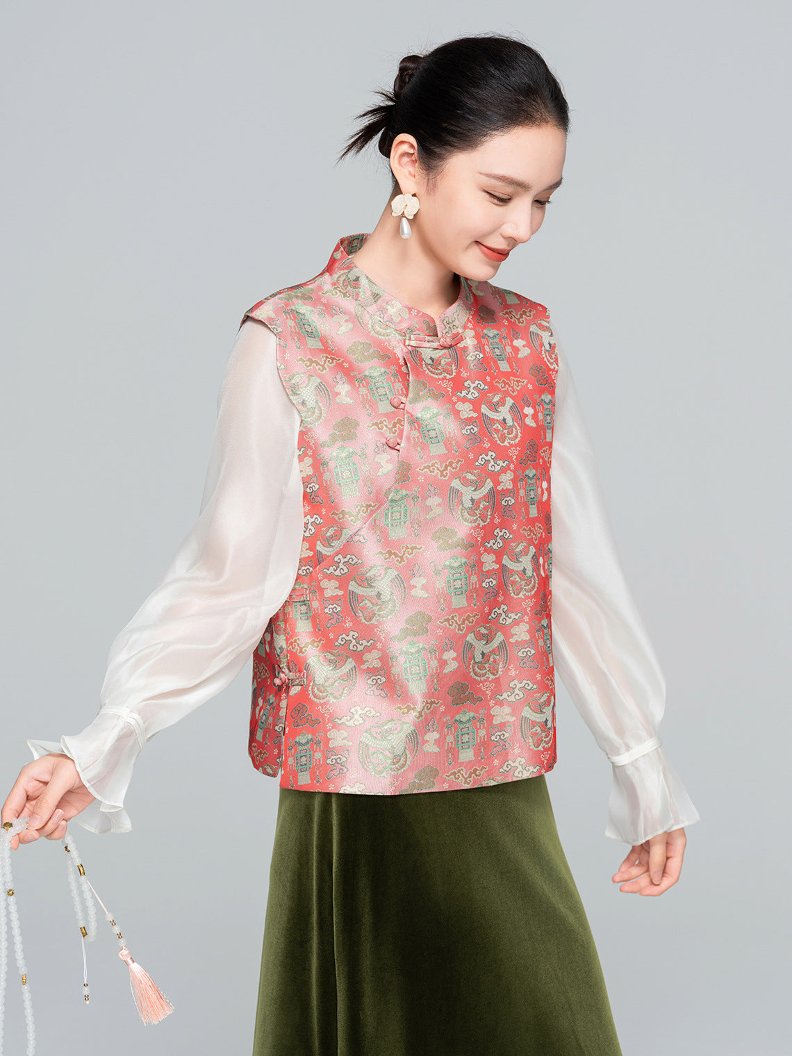 Sophisticated Sleeveless Asymmetrical Stand Collar Vest