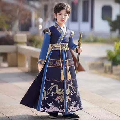 Boys’ Spring Autumn Hanfu | Ancient Style Handsome Tang Suit Costume