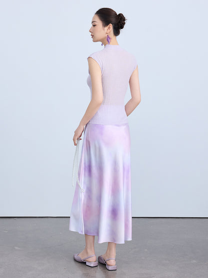 Chic High-End Silk Gradient Half Skirt for Women