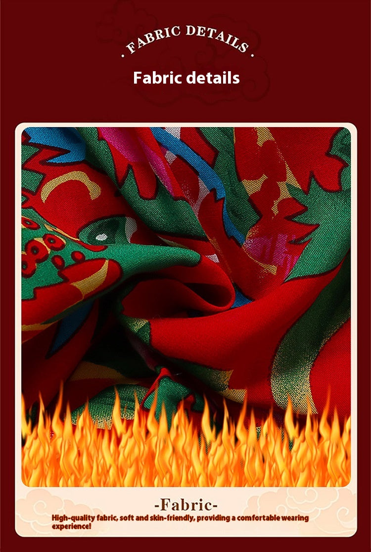 Winter Girls Floral Jacket & Pants Thickened Two-Piece Set